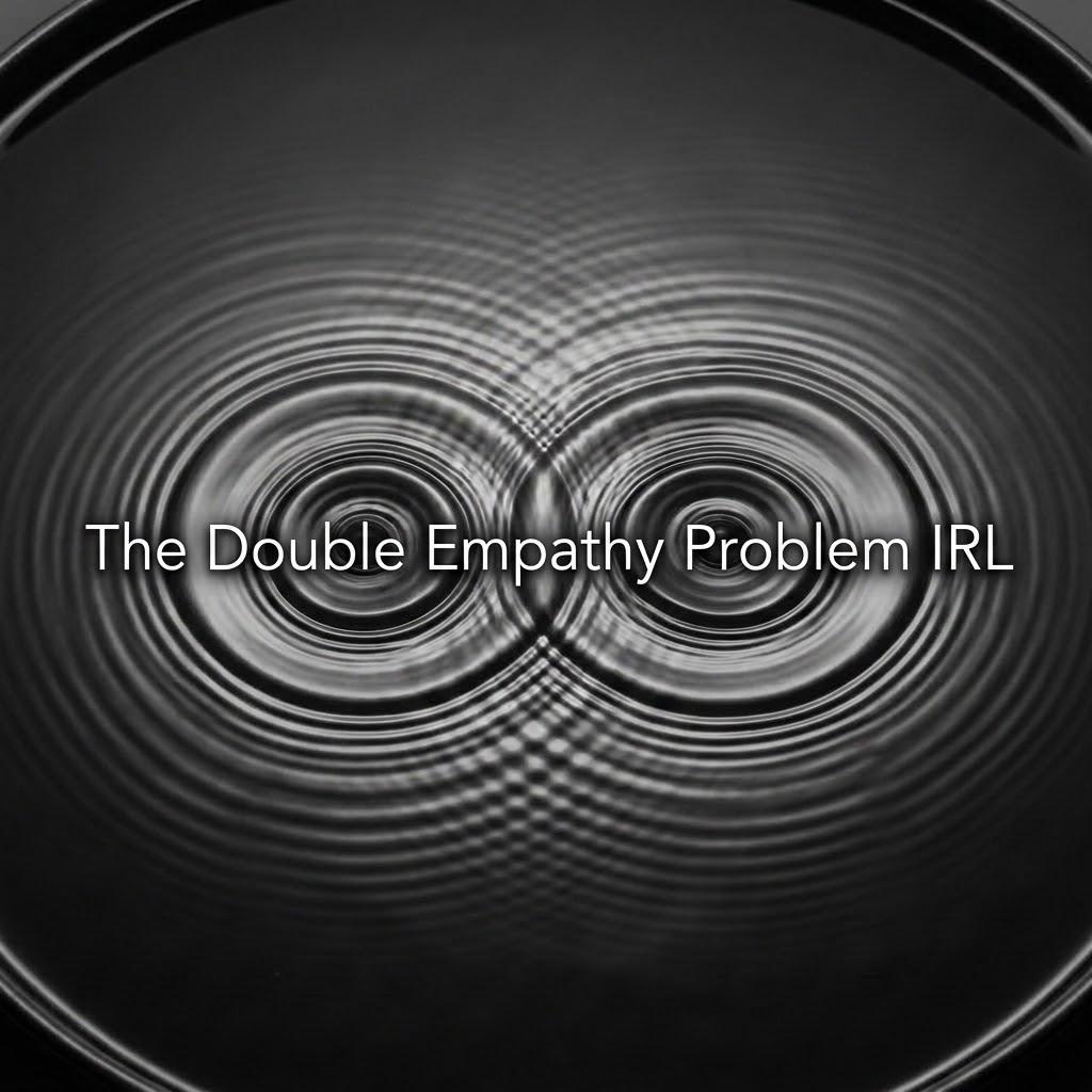 Two Ripples in Water with "The Double Empathy Problem IRL" across them.